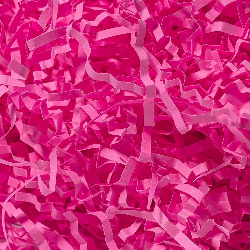 Mefleet 1/2 LB Crinkle Cut Paper Shred Filler 8 oz Pink Crinkle Shredded Paper for Gift Box - Gift Basket Bag Filler - Grass Cushion Stuffing for Mother's day, Birthday Packaging Wrapping - Image 1